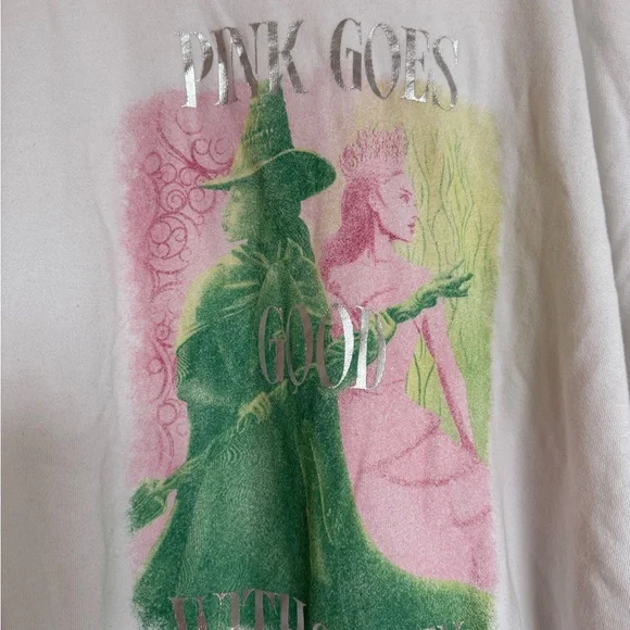 Aerie X Wicked Big Chill Crew Sweatshirt White XL Halloween - Picture 3 of 5